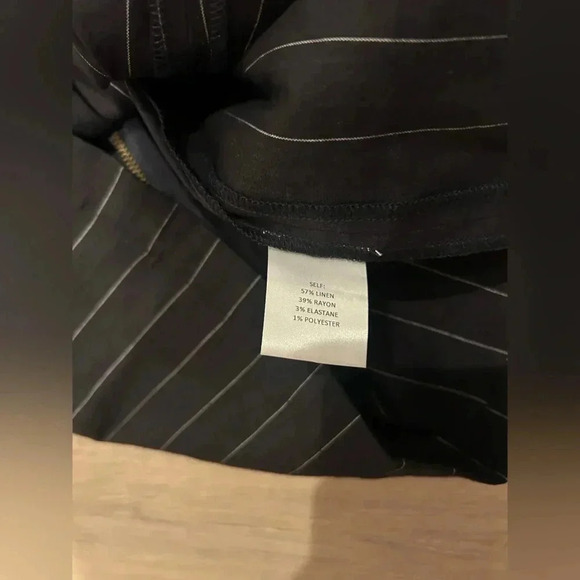 ELAINE KIM Stripped Linen Blend Suit Top / Size Small / - Picture 4 of 6